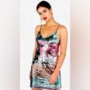 Express Sequin Gradient Cami Dress - worn once